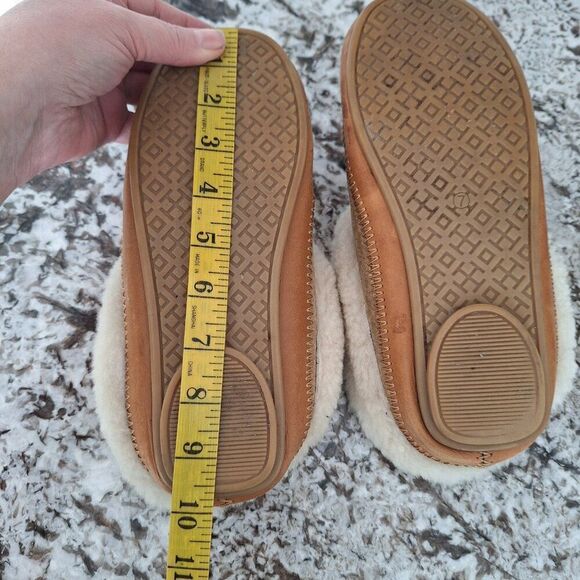 Tory Burch genuine Leather Suede sheepskin fur slippers size 7 - Picture 11 of 11